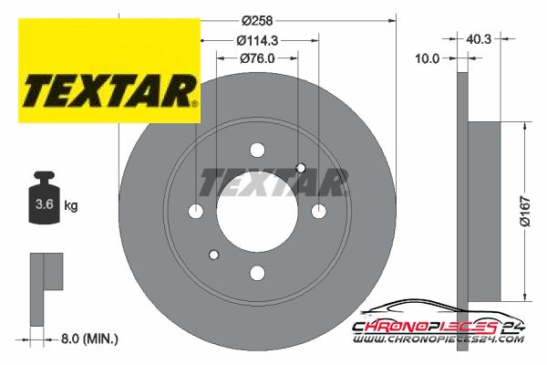 Achat de TEXTAR 92117103 Disque de frein pas chères