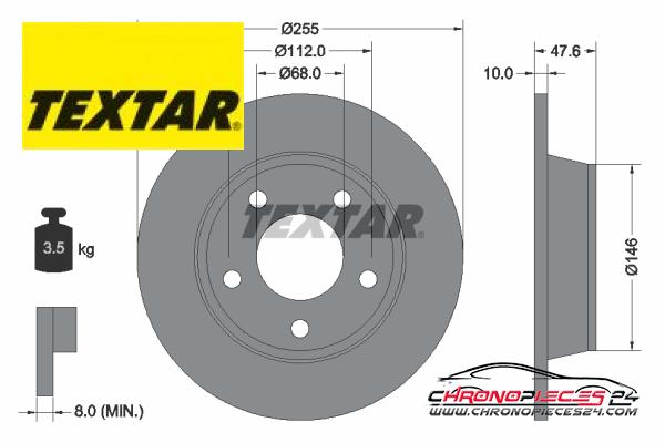 Achat de TEXTAR 92117303 Disque de frein pas chères