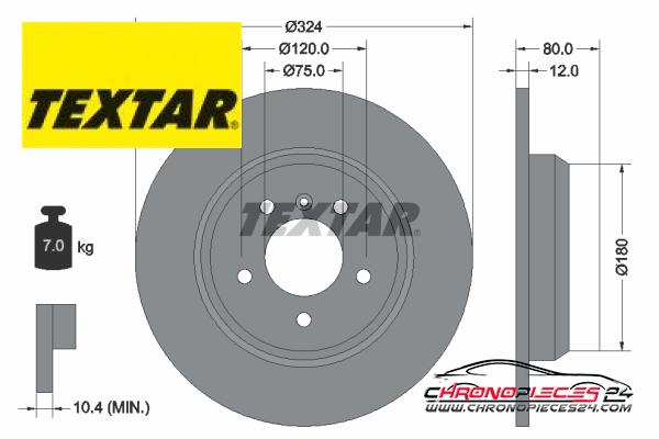 Achat de TEXTAR 92107403 Disque de frein pas chères