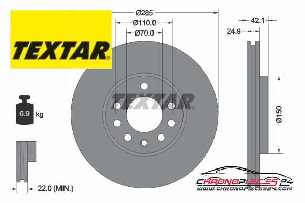 Achat de TEXTAR 92118705 Disque de frein PRO+ pas chères