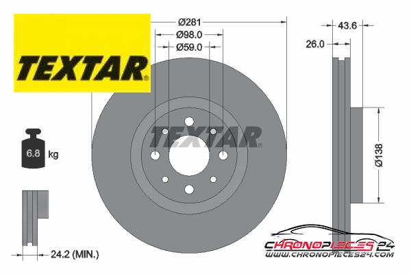 Achat de TEXTAR 92107703 Disque de frein pas chères