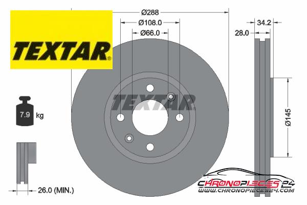 Achat de TEXTAR 92107800 Disque de frein pas chères