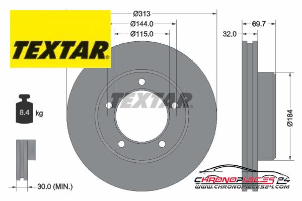 Achat de TEXTAR 92108103 Disque de frein pas chères