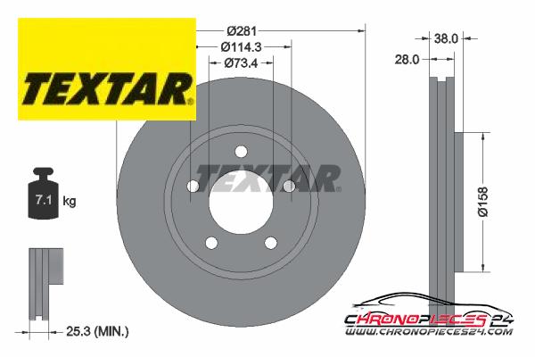 Achat de TEXTAR 92108300 Disque de frein pas chères