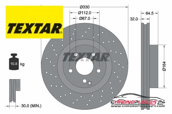 Achat de TEXTAR 92120207 Disque de frein pas chères