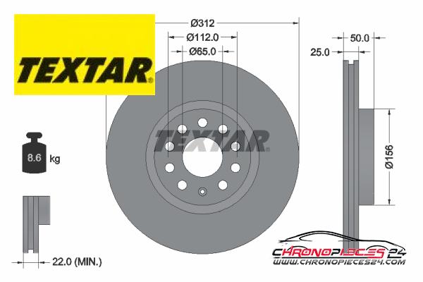 Achat de TEXTAR 92120505 Disque de frein pas chères