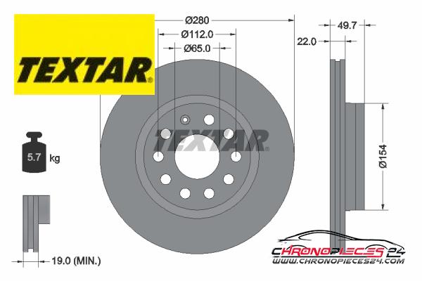 Achat de TEXTAR 92120705 Disque de frein pas chères