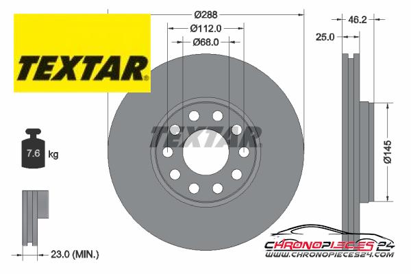 Achat de TEXTAR 92121005 Disque de frein pas chères