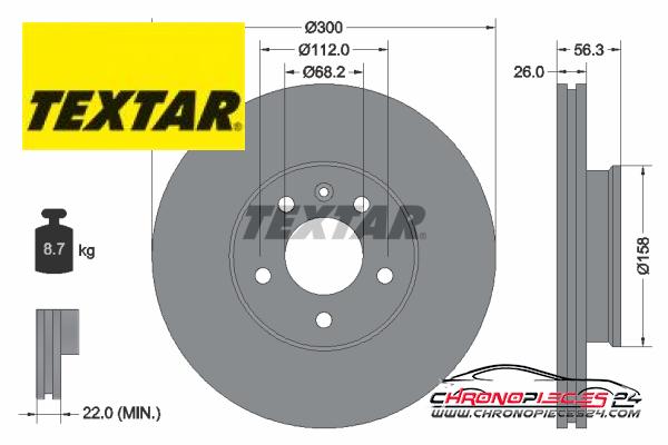 Achat de TEXTAR 92109803 Disque de frein pas chères