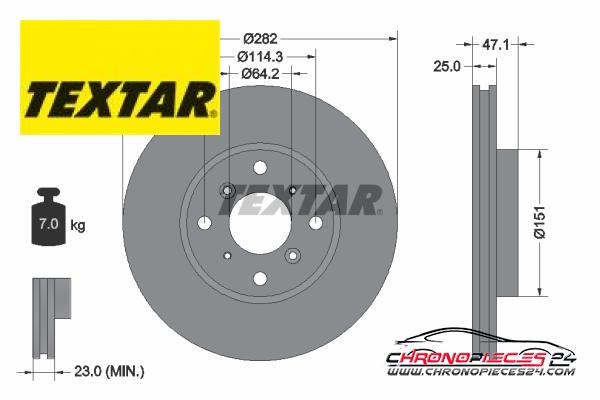 Achat de TEXTAR 92110100 Disque de frein pas chères