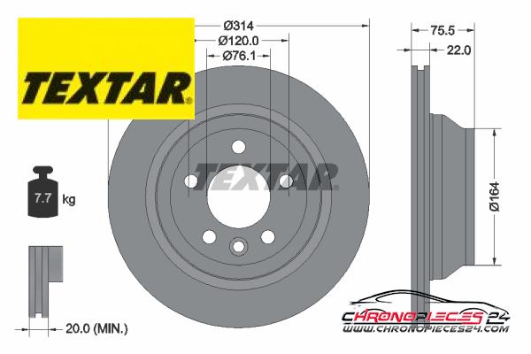 Achat de TEXTAR 92121903 Disque de frein pas chères