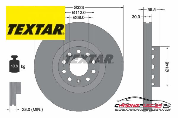 Achat de TEXTAR 92122103 Disque de frein pas chères