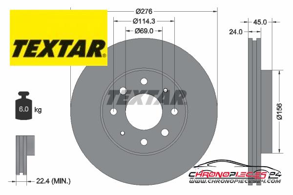 Achat de TEXTAR 92110500 Disque de frein pas chères