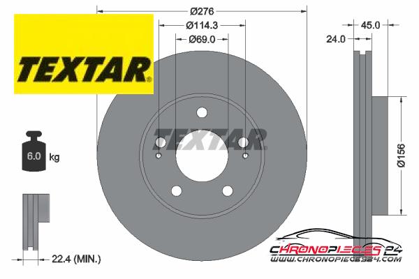 Achat de TEXTAR 92110700 Disque de frein pas chères