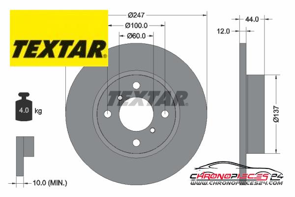 Achat de TEXTAR 92110803 Disque de frein pas chères