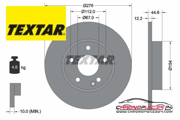 Achat de TEXTAR 92131803 Disque de frein pas chères