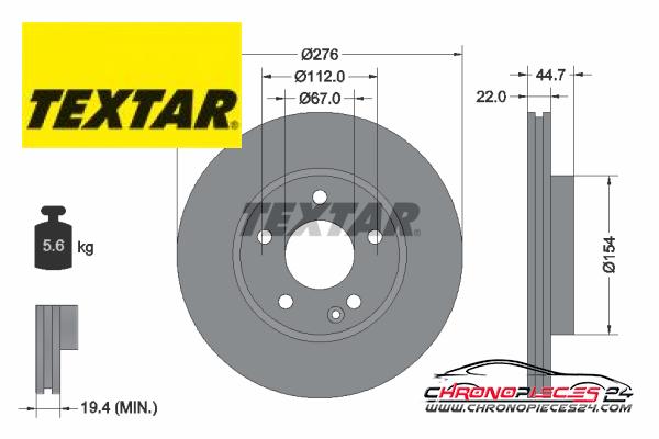 Achat de TEXTAR 92131903 Disque de frein pas chères