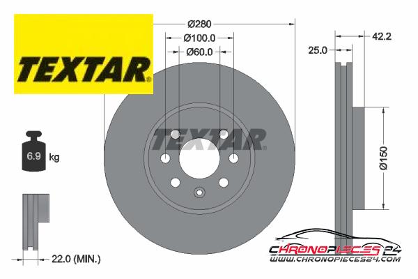 Achat de TEXTAR 92124603 Disque de frein pas chères