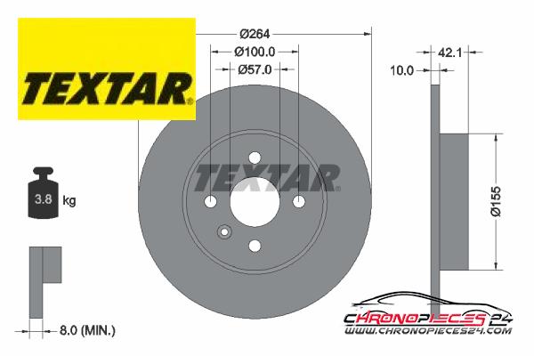 Achat de TEXTAR 92124703 Disque de frein pas chères