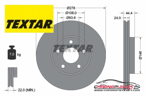 Achat de TEXTAR 92124803 Disque de frein pas chères