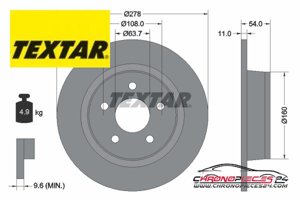 Achat de TEXTAR 92124903 Disque de frein pas chères