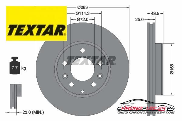 Achat de TEXTAR 92125503 Disque de frein pas chères