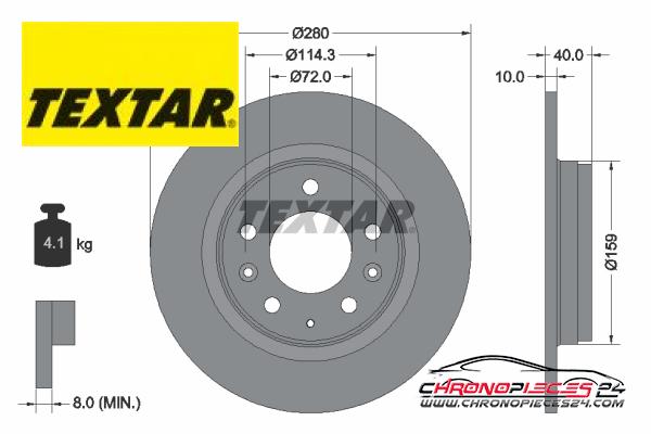 Achat de TEXTAR 92125603 Disque de frein pas chères