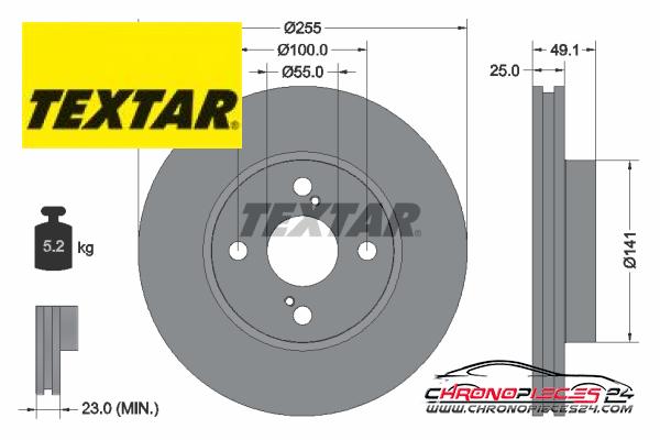 Achat de TEXTAR 92125903 Disque de frein pas chères