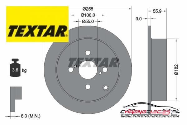 Achat de TEXTAR 92126103 Disque de frein pas chères