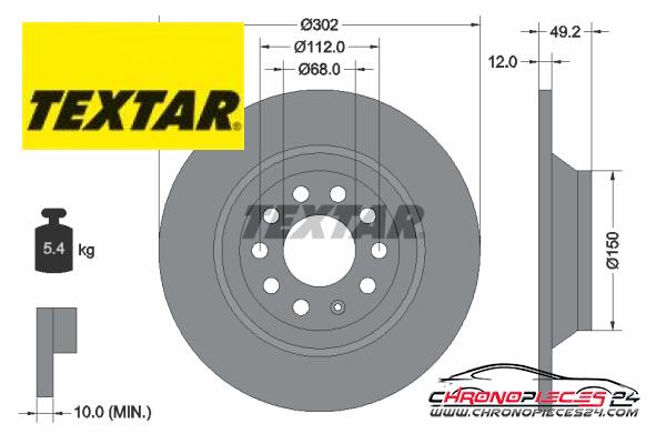 Achat de TEXTAR 92132503 Disque de frein pas chères