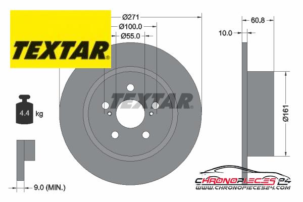 Achat de TEXTAR 92126503 Disque de frein pas chères