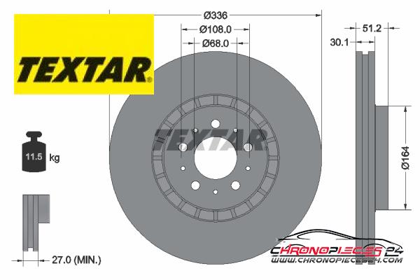 Achat de TEXTAR 92126705 Disque de frein pas chères