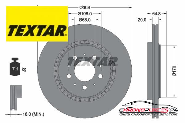 Achat de TEXTAR 92126803 Disque de frein pas chères