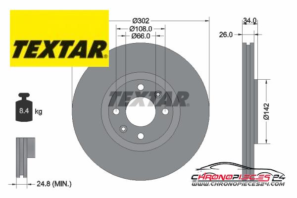 Achat de TEXTAR 92133203 Disque de frein pas chères