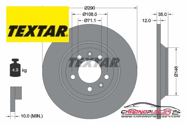 Achat de TEXTAR 92129603 Disque de frein pas chères