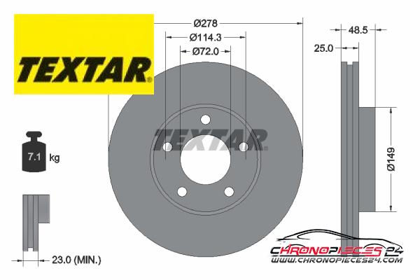 Achat de TEXTAR 92130303 Disque de frein pas chères