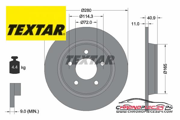 Achat de TEXTAR 92130600 Disque de frein pas chères