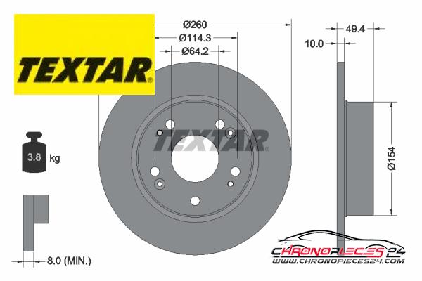 Achat de TEXTAR 92144603 Disque de frein pas chères