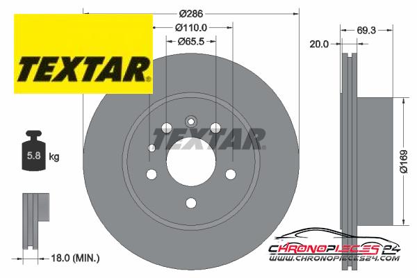 Achat de TEXTAR 92144900 Disque de frein pas chères