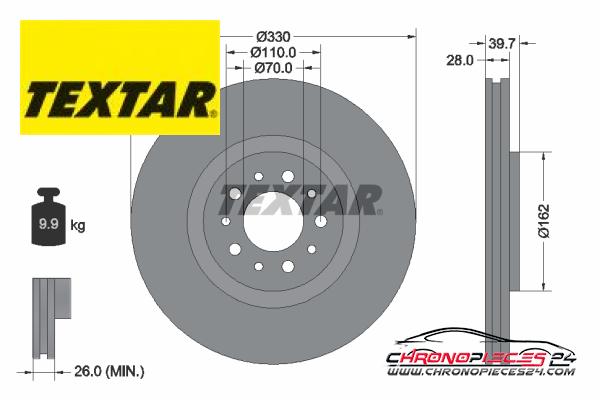 Achat de TEXTAR 92145103 Disque de frein pas chères