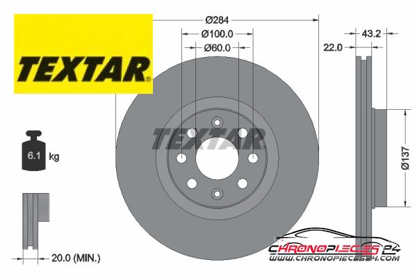 Achat de TEXTAR 92145803 Disque de frein pas chères