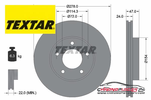 Achat de TEXTAR 92146503 Disque de frein pas chères