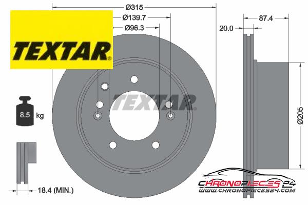 Achat de TEXTAR 92147400 Disque de frein pas chères