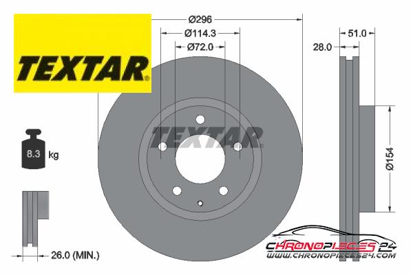 Achat de TEXTAR 92148100 Disque de frein pas chères