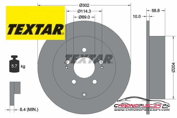 Achat de TEXTAR 92148403 Disque de frein pas chères