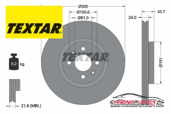 Achat de TEXTAR 92149503 Disque de frein pas chères