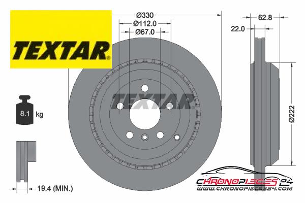 Achat de TEXTAR 92150903 Disque de frein pas chères