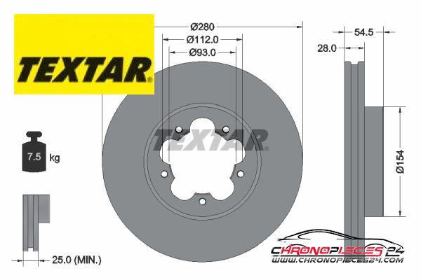 Achat de TEXTAR 92151803 Disque de frein pas chères