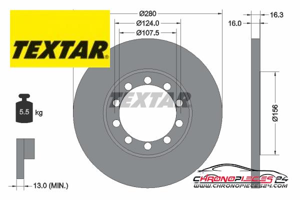 Achat de TEXTAR 92152003 Disque de frein pas chères