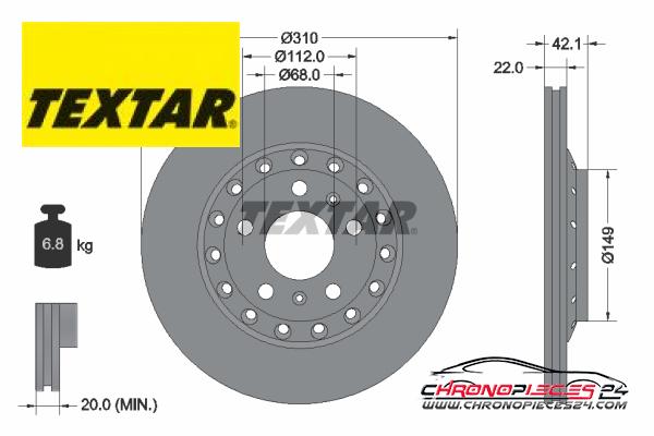 Achat de TEXTAR 92152303 Disque de frein pas chères